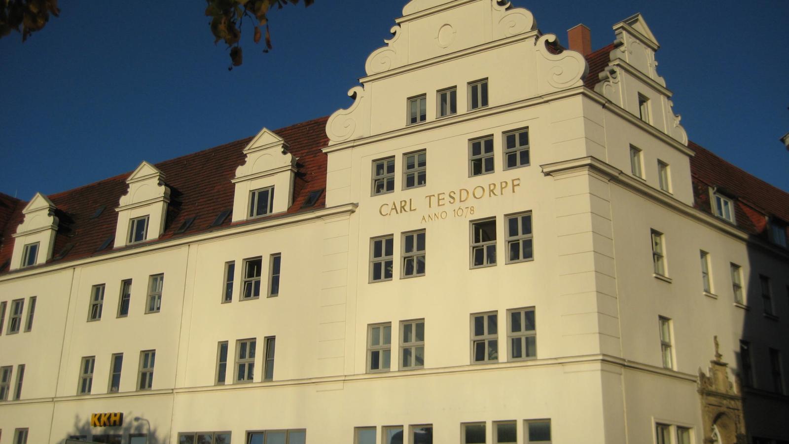 Blick auf das Tesdorpfhaus in der Mengstraße, Ecke An der Untertrave