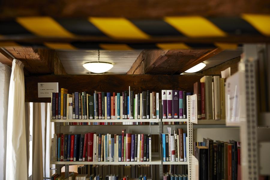 Blick auf Bücherregale der MHL-Bibliothek