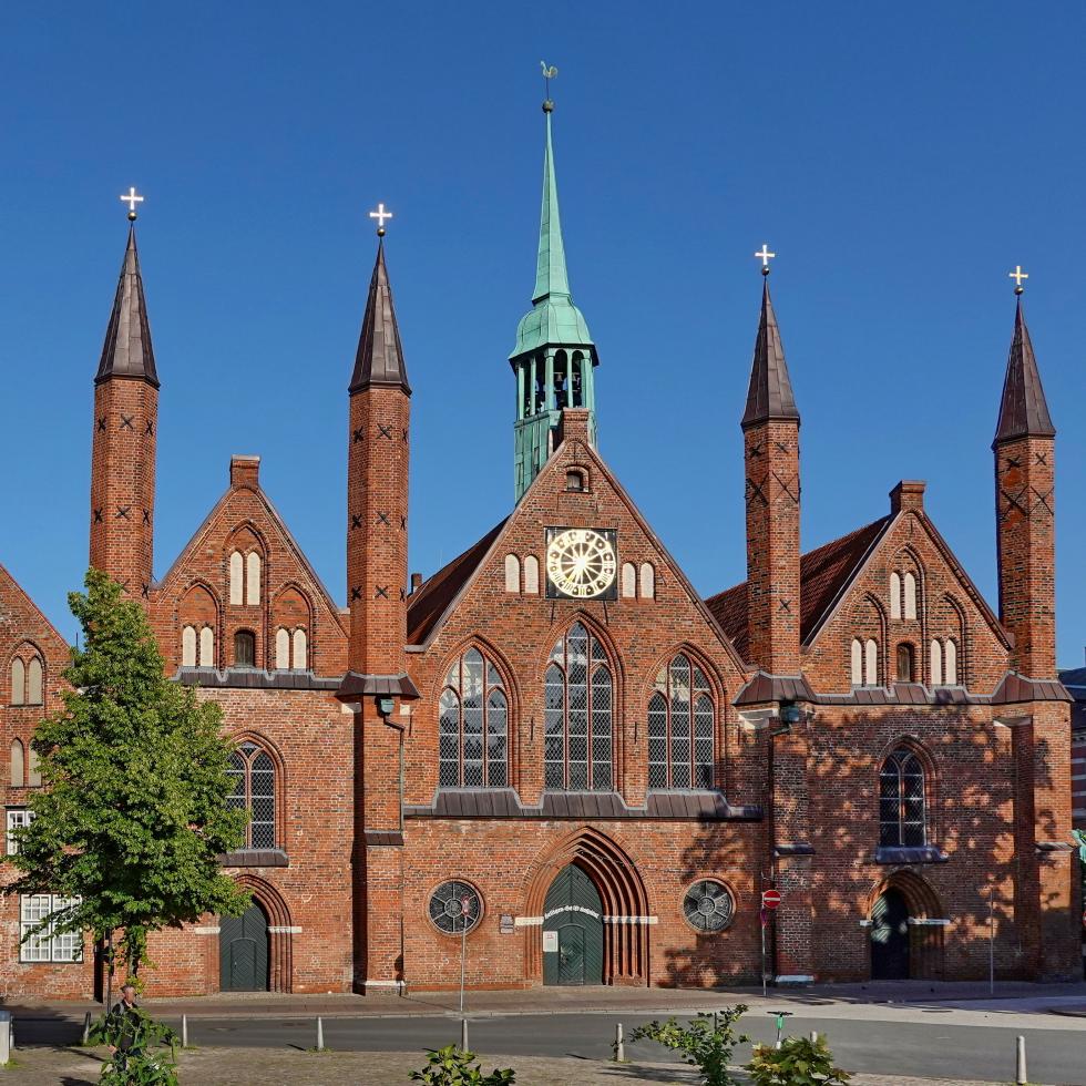 Blick auf das Heiligen-Geist-Hospital vom Kohberg in Lübeck aus gesehen