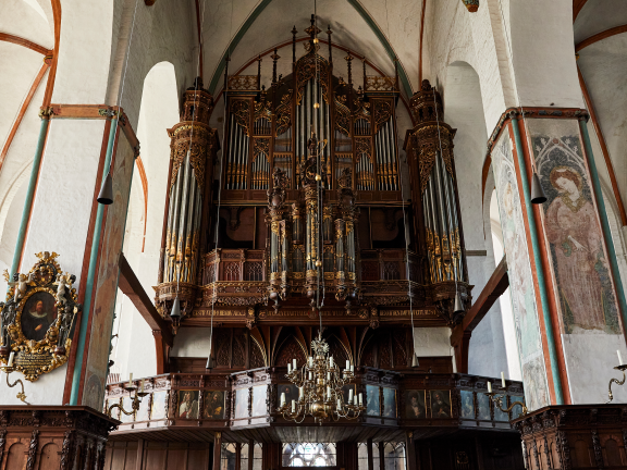 Blick auf die Große Orgel in St. Jakobi zu Lübeck