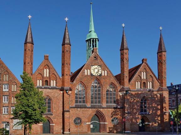 Blick auf das Heiligen-Geist-Hospital vom Kohberg in Lübeck aus gesehen